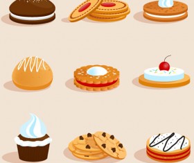 Cake with biscuit vectors