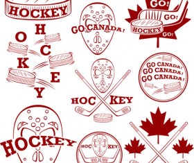 Canada hockey logos vector set