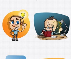 Cartoon Teacher PSD set