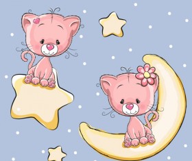 Cartoon character with love vector material 03