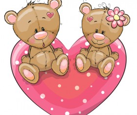 Cartoon character with love vector material 04