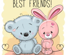 Cartoon character with love vector material 07