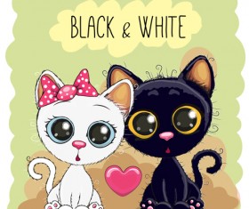 Cartoon character with love vector material 09