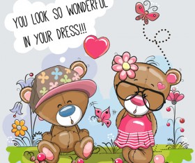 Cartoon character with love vector material 10