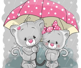 Cartoon character with love vector material 11