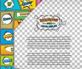 Cartoon speech bubbles with background template vector 04