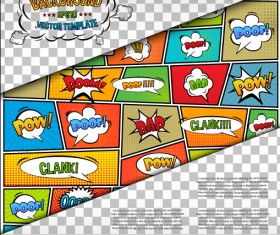 Cartoon speech bubbles with background template vector 05