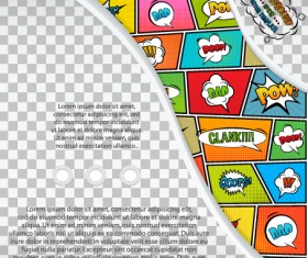 Cartoon speech bubbles with background template vector 12