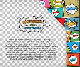 Cartoon speech bubbles with background template vector 14