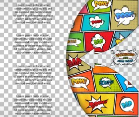Cartoon speech bubbles with background template vector 15