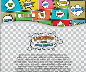 Cartoon speech bubbles with background template vector 16