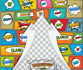 Cartoon speech bubbles with background template vector 17