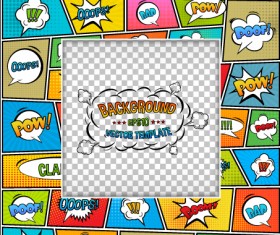 Cartoon speech bubbles with background template vector 18