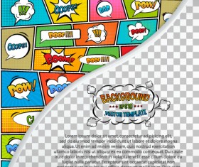 Cartoon speech bubbles with background template vector 19