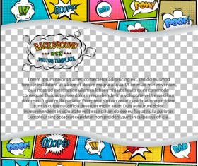 Cartoon speech bubbles with background template vector 20