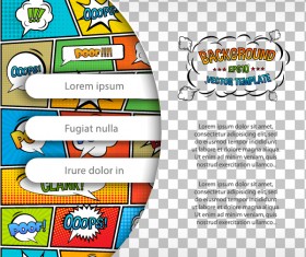 Cartoon speech bubbles with background template vector 21