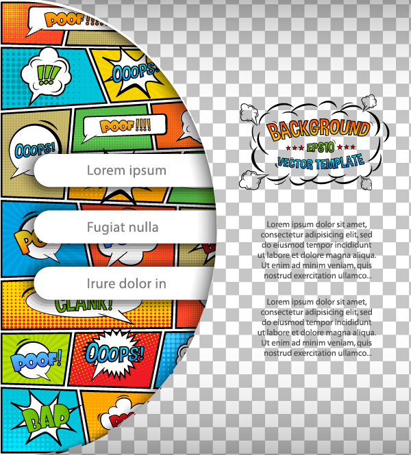 Cartoon speech bubbles with background template vector 21