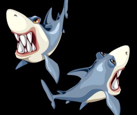 Catoon shark vector material 01