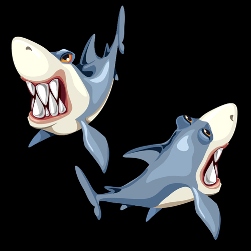 Catoon shark vector material 01