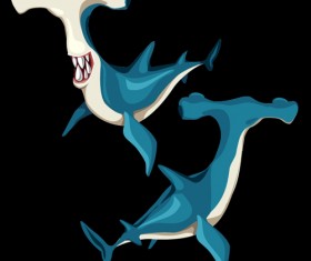 Catoon shark vector material 02