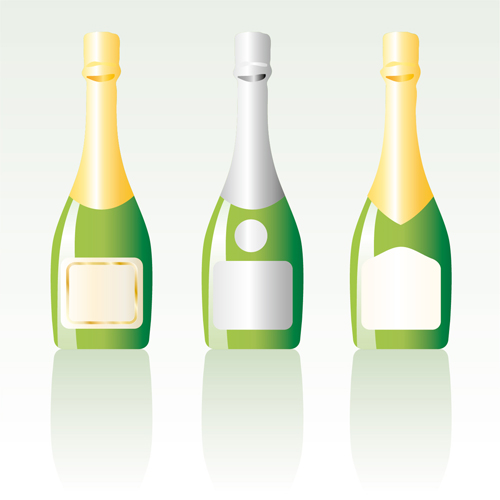 Champagne bottle vector material 01