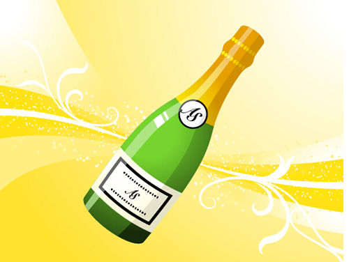 Champagne bottle vector material 02