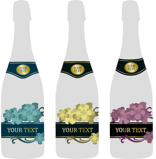 Champagne bottle vector material 03
