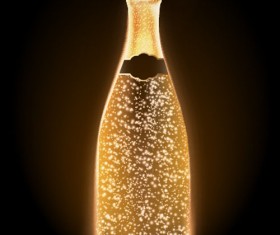 Champagne bottle vector material 04