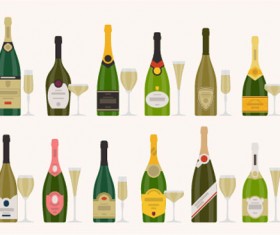 Champagne bottle vector material 05