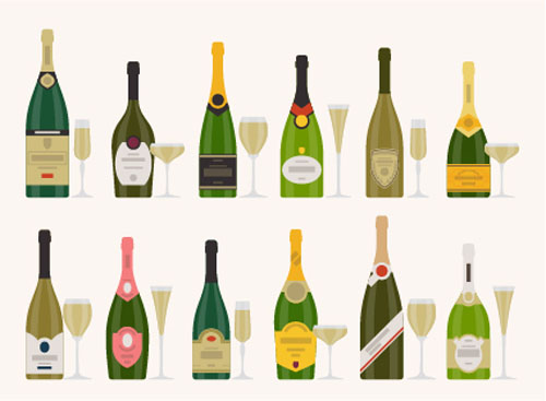 Champagne bottle vector material 05