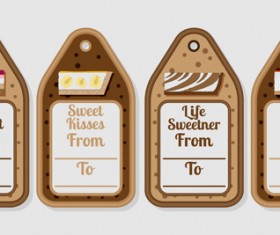 Cheesecake tags vector material