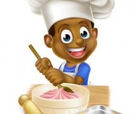 Chef boy kid vector material