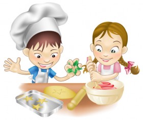 Children cooking design vector 05