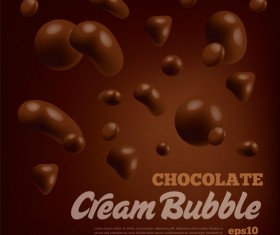 Chocolate cream bubble vector background 01