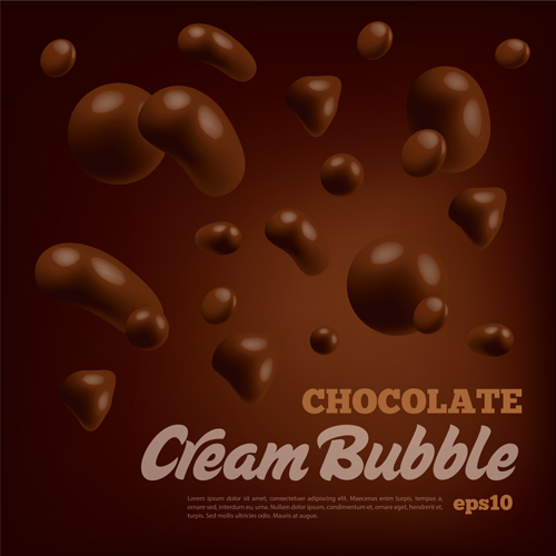 Chocolate cream bubble vector background 01