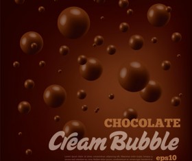 Chocolate cream bubble vector background 02