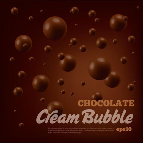 Chocolate cream bubble vector background 02