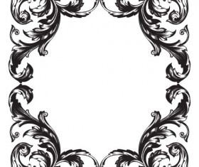 Classical baroque style frame vector design 01