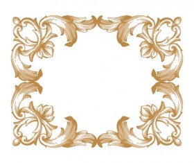 Classical baroque style frame vector design 04