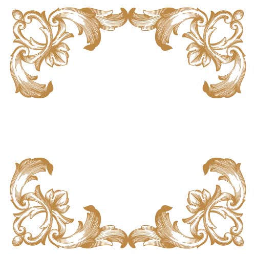 Classical baroque style frame vector design 05