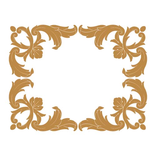 Classical baroque style frame vector design 08