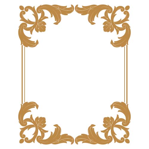 Classical baroque style frame vector design 09