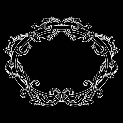 Classical baroque style frame vector design 11