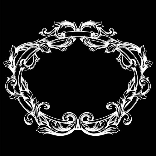 Classical baroque style frame vector design 13