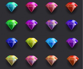 Colored diamond shiny vectors 01