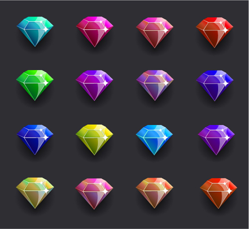 Colored diamond shiny vectors 01