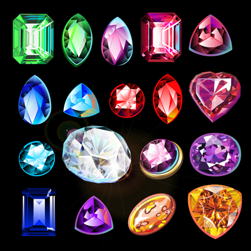 Colored diamond shiny vectors 03
