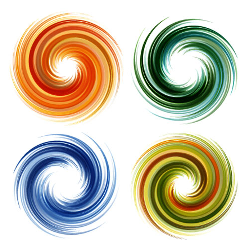 Colored swirl logos vector 02