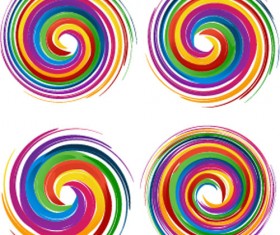 Colored swirl logos vector 03