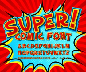 Comic styles fonts design set 01